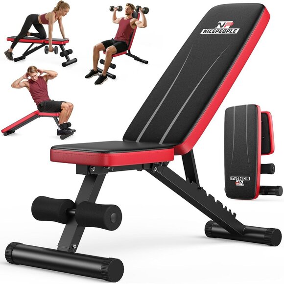Basic Weight Bench for Home Gym, 8 Backrests Adjustable Bench with 660LBS Weight - Picture 1 of 8
